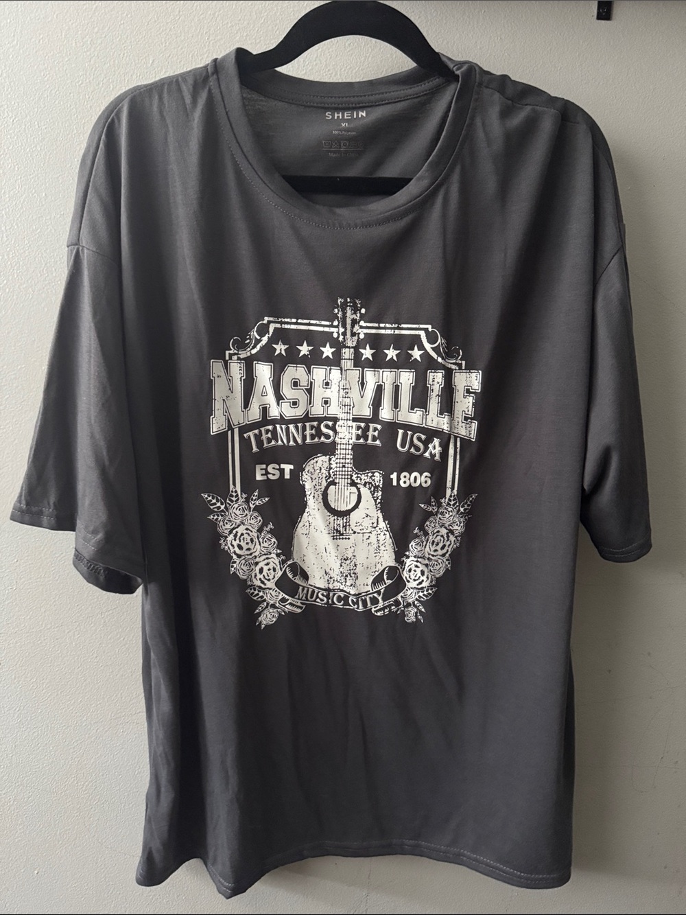 SHEIN Black Nashville Tennessee Graphic Tee